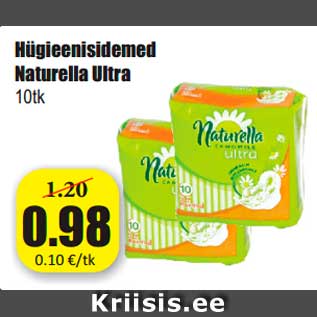 Allahindlus - Hügieenisidemed Naturella Ultra 10tk