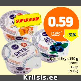 Allahindlus - Farmi Skyr, 150 g