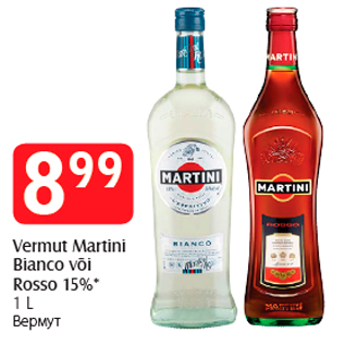 Allahindlus - Vermut Martini Bianco või Rosso 15%* 1 L