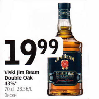 Allahindlus - Viski Jim Beam Double Oak 43%*, 70 cl