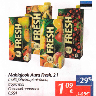 Allahindlus - Mahlajook Aura Fresh, 2 l