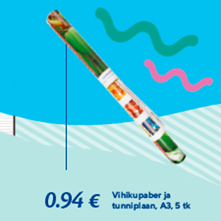 Allahindlus - Vihikupaber ja tunniplaan, A3, 5 tk