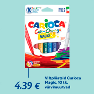 Allahindlus - Viltpliiatsid Carioca Magic, 10 tk, värvimuutvad