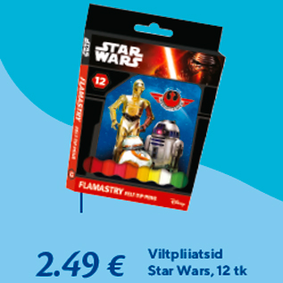 Allahindlus - Viltpliiatsid Star Wars, 12 tk