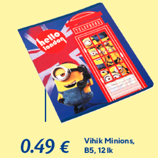 Allahindlus - Vihik Minions, B5, 12 lk