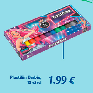 Allahindlus - Plastiliin Barbie, 12 värvi