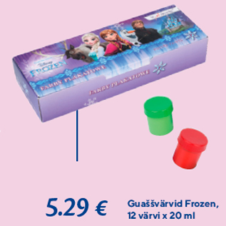 Allahindlus - Guaššvärvid Frozen, 12 värvi x 20 ml