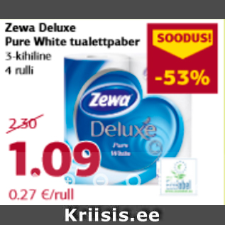 Allahindlus - Zewa Deluxe Pure White tualettpaber