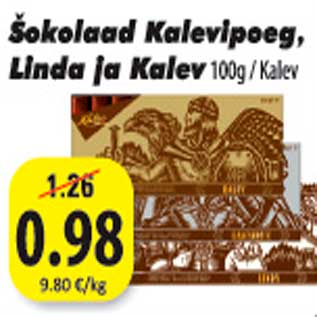 Allahindlus - Šokolaad Kalevipoeg, Linda ja Kalev