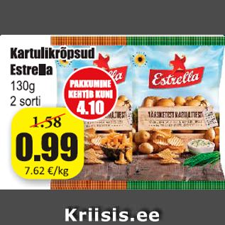 Allahindlus - Kartulikrõpsud Estrella