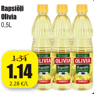 Allahindlus - Rapsiõli Olivia 0,5 l