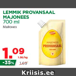 Allahindlus - LEMMIK PROVANSAAL MAJONEES 700 ml