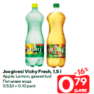 Allahindlus - Joogivesi Vichy Fresh, 1,5 l