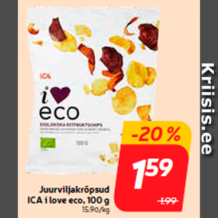 Allahindlus - Juurviljakrõpsud ICA i love eco, 100 g