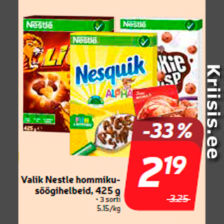 Allahindlus - Valik Nestle hommikusöögihelbeid, 425 g