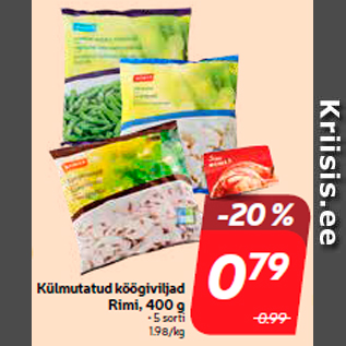 Allahindlus - Külmutatud köögiviljad Rimi, 400 g