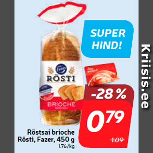 Allahindlus - Röstsai brioche Rösti, Fazer, 450 g