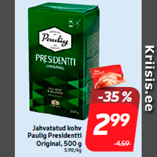 Allahindlus - Jahvatatud kohv Paulig Presidentti Original, 500 g