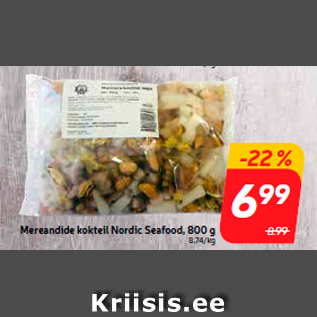 Allahindlus - Mereandide kokteil Nordic Seafood, 800 g