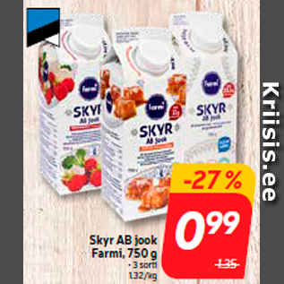 Allahindlus - Skyr AB jook Farmi, 750 g