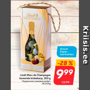 Allahindlus - Lindt Marc de Champagne kommide kinkekarp, 350 g