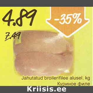 Allahindlus - Jahutatud broilerifilee alusel, kg