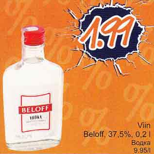 Allahindlus - Viin Beloff, 37,5%, 0,2 l