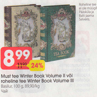 Allahindlus - Must tee Winter Book Volume II või roheline tee Winter Book Volume III