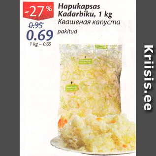 Allahindlus - Hapukapsas Kabarbiku, 1 kg