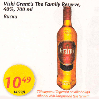 Allahindlus - Viski Grant´s The Family reserve