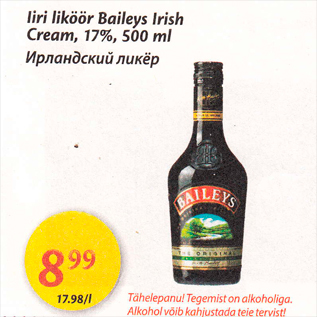 Allahindlus - Iiri liköör Baileys Irish Cream