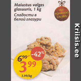 Allahindlus - Maiustus valges glasuuris, 1 kg