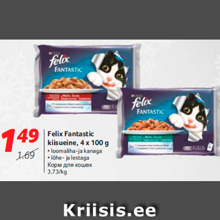 Allahindlus - Felix Fantastic kiisueine, 4 x 100 g