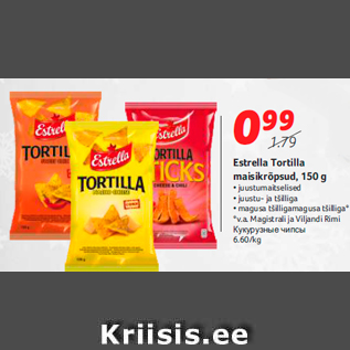 Allahindlus - Estrella Tortilla maisikrõpsud, 150 g