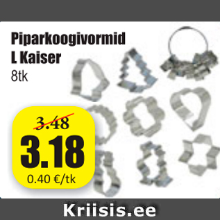 Allahindlus - Piparkoogivormid L Kaised 8 tk