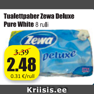 Allahindlus - Tualettpaber Zewa Deluxe Pure White