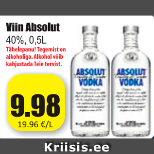 Allahindlus - Viin Absolut