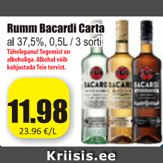 Allahindlus - Rumm Bacardi Carta