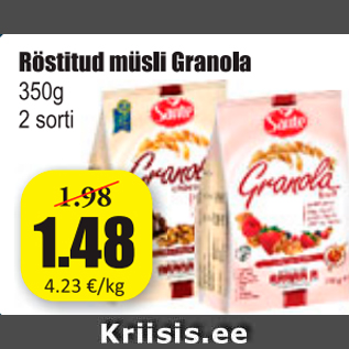 Allahindlus - Röstitud müsli Granola