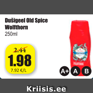 Allahindlus - Dušigeel Old Spice Wolfthorn 250 ml