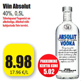 Allahindlus - Viin Absolut