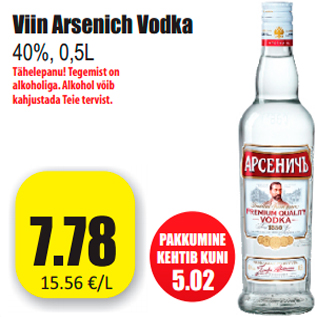 Allahindlus - Viin Arsenich Vodka