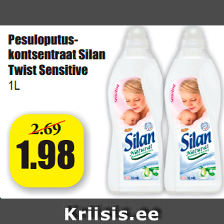 Allahindlus - Pesuloputuskontsentraat Silan Twist Sensitive 1L