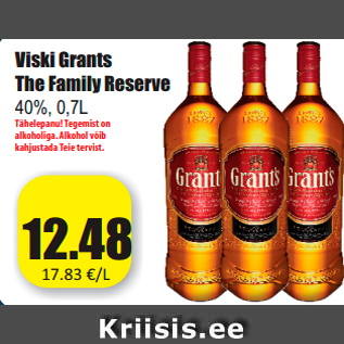 Allahindlus - Viski Grants The Family Reserve