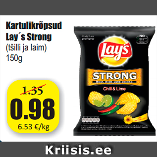 Allahindlus - Kartulikrõpsud Lay´s Strong