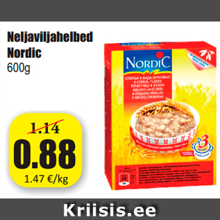 Allahindlus - Neljaviljahelbed Nordic 600g