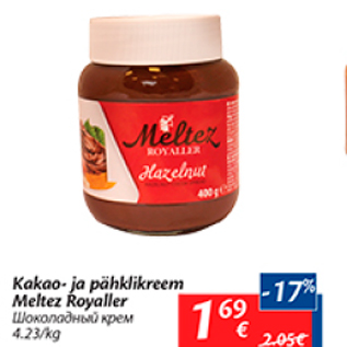 Allahindlus - Kakao- ja pähklikreem Meltez Royaller