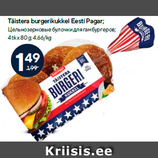 Allahindlus - Täistera burgerikukkel Eesti Pagar