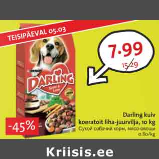 Allahindlus - Darling kuiv koeratoid liha-juurvilja, 10 kg