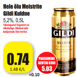 Allahindlus - Hele õlu Meistrite Gildi Kuldne